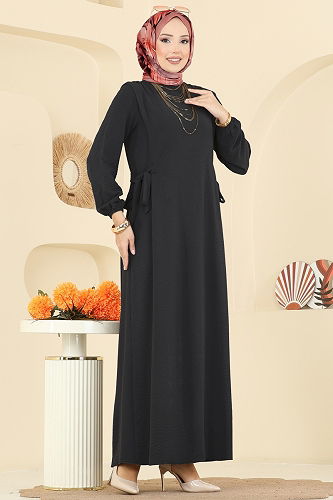 moda selvim Dress 5007MDA386 Black - Thumbnail