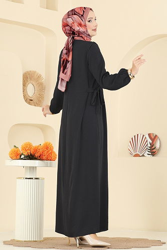 moda selvim Dress 5007MDA386 Black - Thumbnail