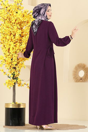 moda selvim Dress 5007MDA386 Damson - Thumbnail