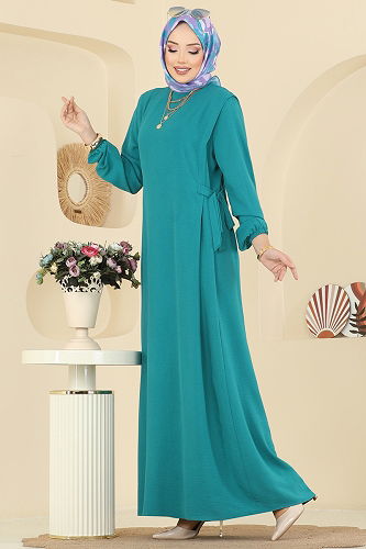 moda selvim Dress 5007MDA386 Light Petroleum - Thumbnail