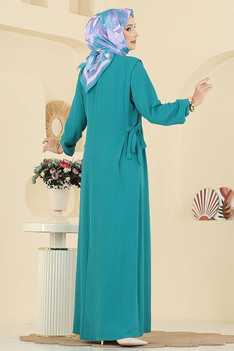 moda selvim Dress 5007MDA386 Light Petroleum - Thumbnail