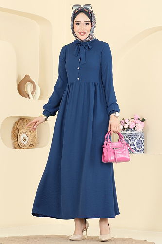 moda selvim الفستان ازرق 5009BM387 - Thumbnail