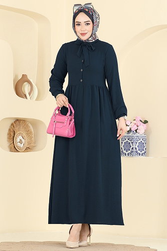 moda selvim الفستان بترولي 5009BM387 - Thumbnail