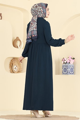 moda selvim الفستان بترولي 5009BM387 - Thumbnail