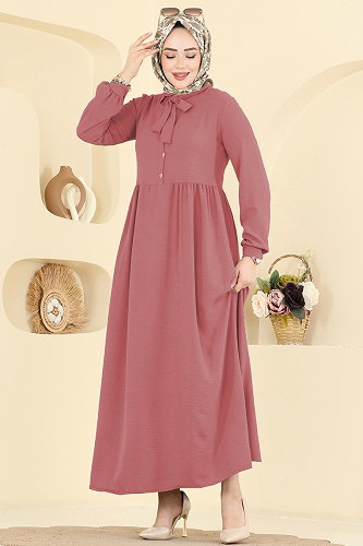 moda selvim Dress 5009BM387 Rose Dried - Thumbnail