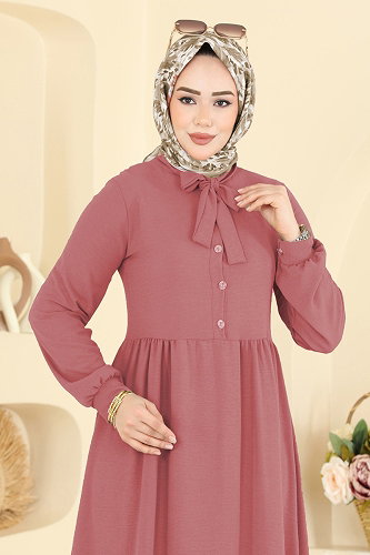 moda selvim Dress 5009BM387 Rose Dried - Thumbnail