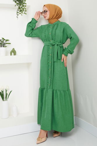 moda selvim Dress 5009HBS856 Green - Thumbnail