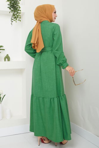 moda selvim Dress 5009HBS856 Green - Thumbnail