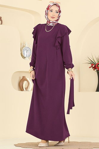 moda selvim Dress 5009MDA386 Damson - Thumbnail