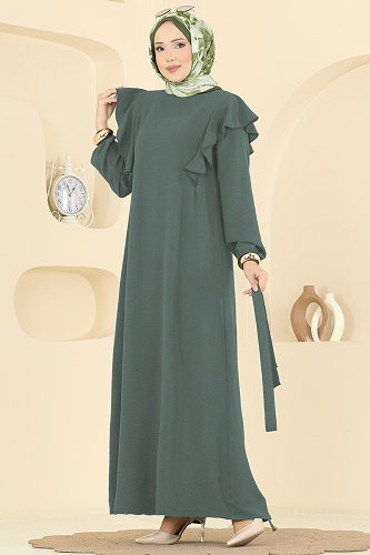 moda selvim Dress 5009MDA386 Dark Mint - Thumbnail