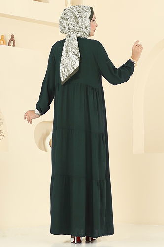 moda selvim Dress 5010ERK1158 Emerald - Thumbnail