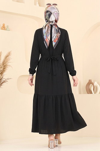moda selvim الفستان أسود 5011BM387 - Thumbnail