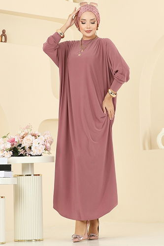 moda selvim Dress 5011ERK1158 Rose Dried - Thumbnail