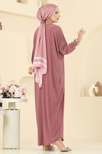 moda selvim Dress 5011ERK1158 Rose Dried - Thumbnail