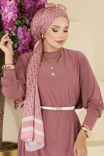 moda selvim الفستان وردي 5011ERK1158 - Thumbnail