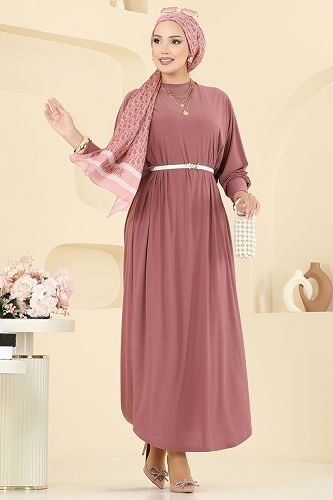 moda selvim الفستان وردي 5011ERK1158 - Thumbnail