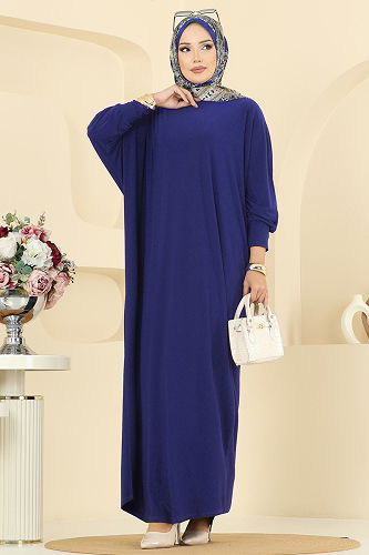 moda selvim Dress 5011ERK1158 Saxe - Thumbnail