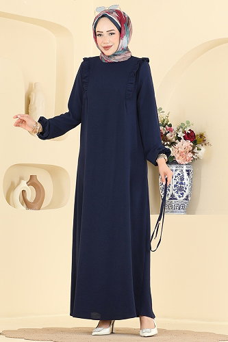 moda selvim الفستان كحلي 5011MDA386 - Thumbnail