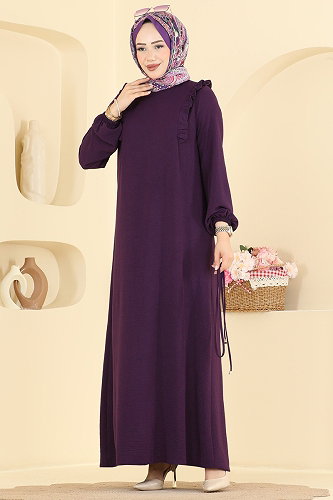 moda selvim Dress 5011MDA386 Purple - Thumbnail