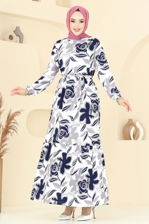 Modaselvim New Season Discount Dress 5011UZ662 Navy Blue