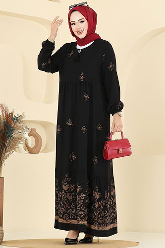 moda selvim Dress 5012ERK1158 Black - Thumbnail