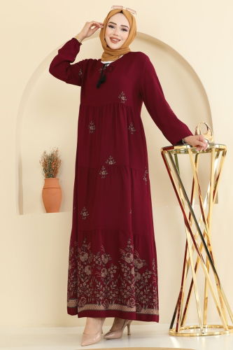 E.R.K. - Dress 5012ERK1158 Burgundy