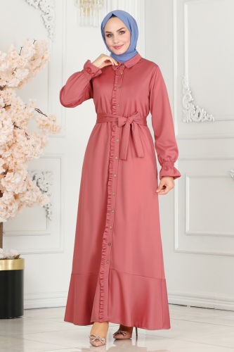 moda selvim Dress 5012HBS856 Rose Dried - Thumbnail