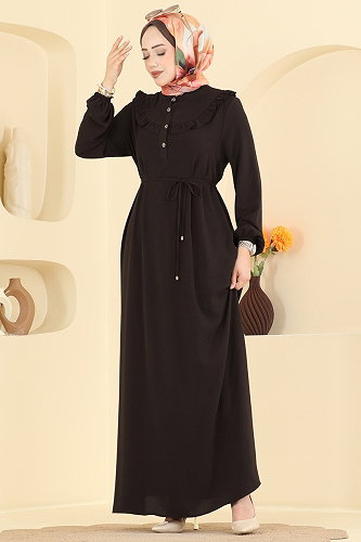 moda selvim Dress 5012MDA386 Bitter Brown - Thumbnail