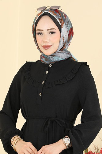 moda selvim Dress 5012MDA386 Black - Thumbnail