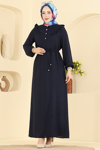 moda selvim الفستان كحلي 5012MDA386 - Thumbnail