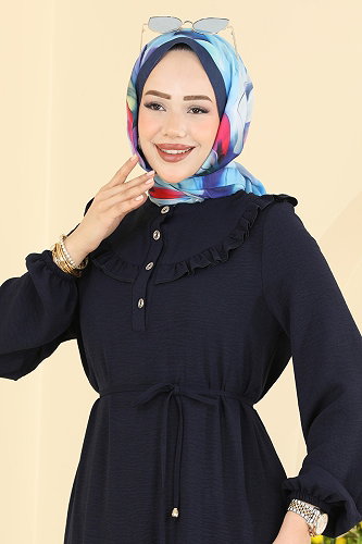 moda selvim الفستان كحلي 5012MDA386 - Thumbnail
