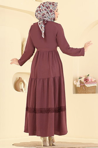 moda selvim Dress 5013BM387 Dark Rose Dusky - Thumbnail