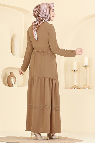 moda selvim الفستان لاتيه 5013BM387 - Thumbnail