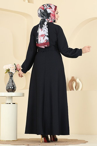 moda selvim Dress 5015ERK1158 Black - Thumbnail