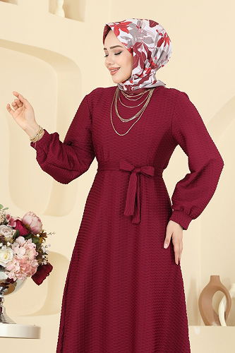 moda selvim Dress 5015ERK1158 Red - Thumbnail