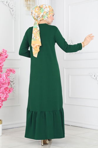 moda selvim Dress 5029TEG847 Emerald - Thumbnail