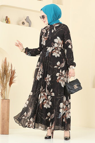 moda selvim Dress 5035ANT466 Black - Thumbnail