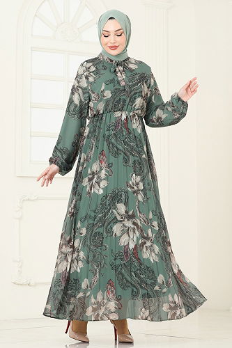 moda selvim Dress 5035ANT466 Mint - Thumbnail