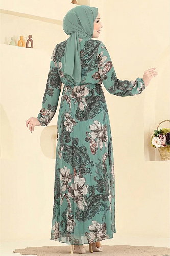 moda selvim Dress 5035ANT466 Mint - Thumbnail
