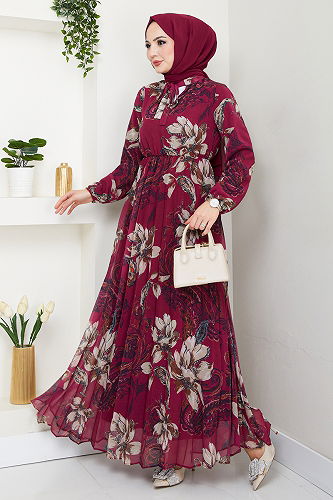 moda selvim الفستان كرزي 5035ANT904-M - Thumbnail