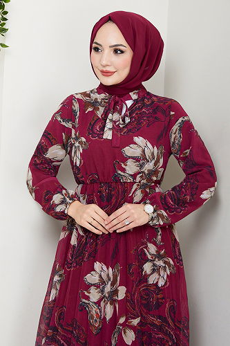 moda selvim الفستان كرزي 5035ANT904-M - Thumbnail