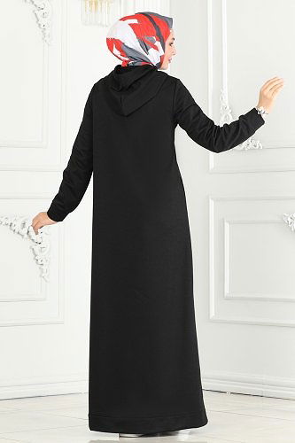 moda selvim Dress 5042UZ662 Black - Thumbnail