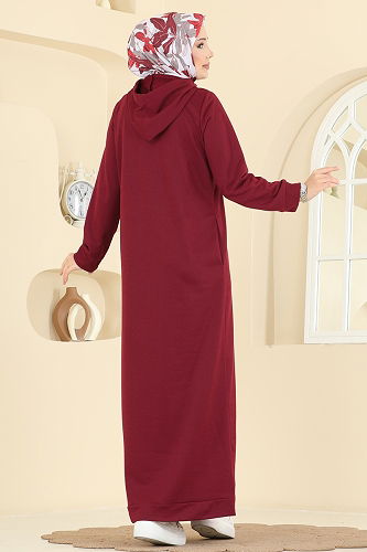 moda selvim الفستان خمري 5042UZ662 - Thumbnail