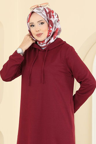 moda selvim الفستان خمري 5042UZ662 - Thumbnail