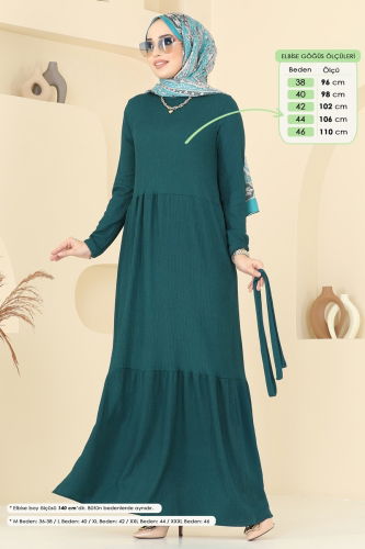 moda selvim Dress 5061UZ662 Petroleum - Thumbnail