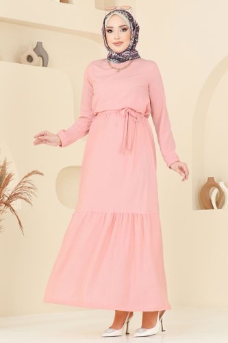 moda selvim Dress 5061UZ662 Salmon - Thumbnail