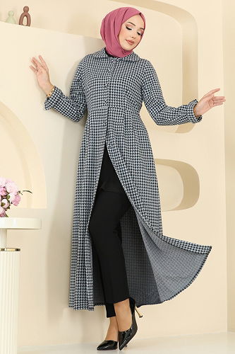 moda selvim الفستان أزرق فاتح 5081ERK1158 - Thumbnail