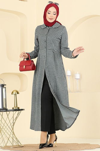 moda selvim الفستان رمادي 5081ERK1158 - Thumbnail