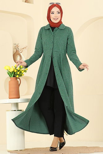 moda selvim Dress 5081ERK1158 Green - Thumbnail