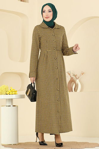 moda selvim Dress 5081ERK1158 Mustard - Thumbnail